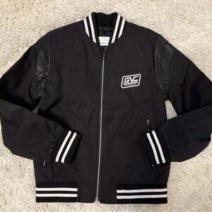 Givenchy Black Bomber Jacket with White Stripe Trim Kids Sz 8 NWT